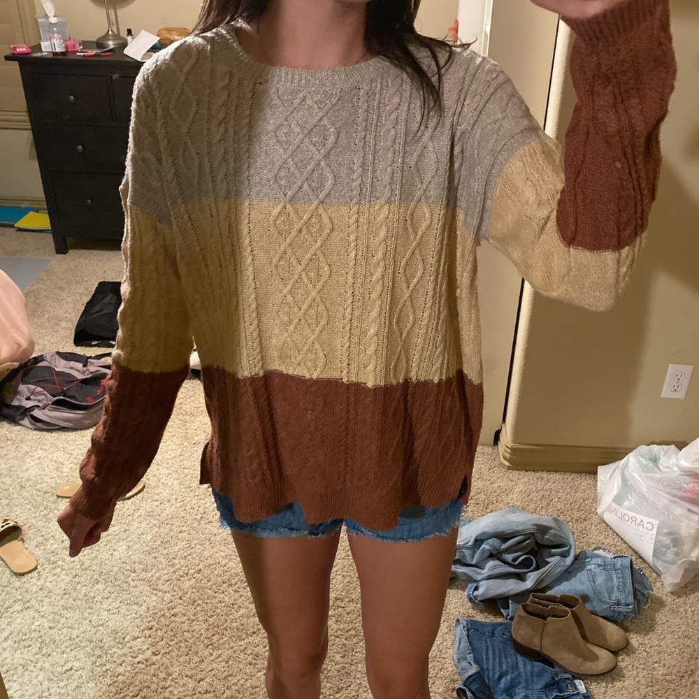 color blocked sweater